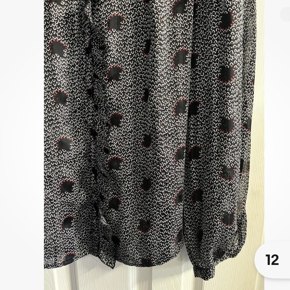 ba&sh Black and Gray Patterned Blouse Size L - Picture 4 of 7